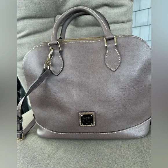 DOONEY & BOURKE Elephant SAFFIANO LEATHER ZIP ZIP SATCHEL - Picture 2 of 7